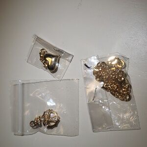 Gold Chain Bracelet With Heart and Cross Charms